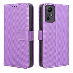 Custodia Portafoglio In Pelle Cover con Supporto BY1 per Xiaomi Redmi Note 12S Viola