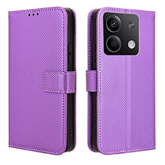 Custodia Portafoglio In Pelle Cover con Supporto BY1 per Xiaomi Redmi Note 13 5G Viola