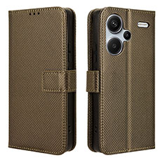 Custodia Portafoglio In Pelle Cover con Supporto BY1 per Xiaomi Redmi Note 13 Pro+ Plus 5G Marrone