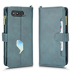 Custodia Portafoglio In Pelle Cover con Supporto BY2 per Asus ROG Phone 5 Pro Verde