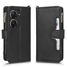 Custodia Portafoglio In Pelle Cover con Supporto BY2 per Asus ZenFone 10 Nero