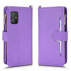 Custodia Portafoglio In Pelle Cover con Supporto BY2 per Asus Zenfone 8 ZS590KS Viola