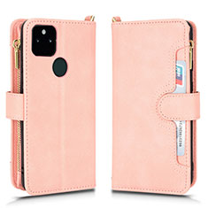 Custodia Portafoglio In Pelle Cover con Supporto BY2 per Google Pixel 5a 5G Oro Rosa