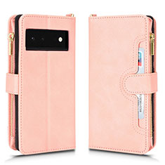 Custodia Portafoglio In Pelle Cover con Supporto BY2 per Google Pixel 6 5G Oro Rosa