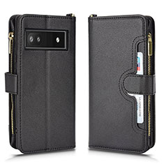 Custodia Portafoglio In Pelle Cover con Supporto BY2 per Google Pixel 6a 5G Nero