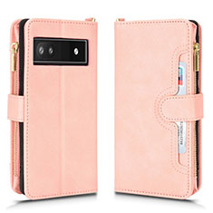 Custodia Portafoglio In Pelle Cover con Supporto BY2 per Google Pixel 6a 5G Oro Rosa