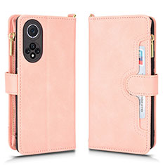 Custodia Portafoglio In Pelle Cover con Supporto BY2 per Huawei Honor 50 5G Oro Rosa