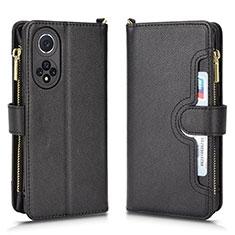 Custodia Portafoglio In Pelle Cover con Supporto BY2 per Huawei Nova 9 Nero