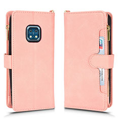 Custodia Portafoglio In Pelle Cover con Supporto BY2 per Nokia XR20 Oro Rosa