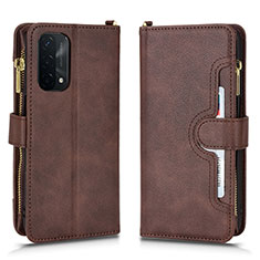 Custodia Portafoglio In Pelle Cover con Supporto BY2 per Oppo A54 5G Marrone