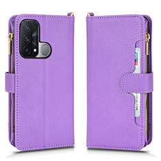 Custodia Portafoglio In Pelle Cover con Supporto BY2 per Oppo Reno5 A Viola