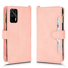 Custodia Portafoglio In Pelle Cover con Supporto BY2 per Realme GT 5G Oro Rosa