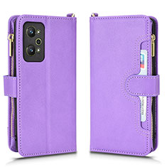 Custodia Portafoglio In Pelle Cover con Supporto BY2 per Realme GT2 5G Viola