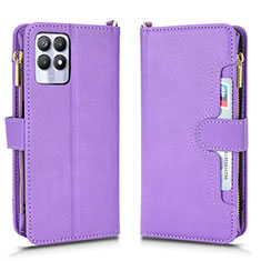 Custodia Portafoglio In Pelle Cover con Supporto BY2 per Realme Narzo 50 4G Viola