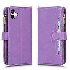 Custodia Portafoglio In Pelle Cover con Supporto BY2 per Samsung Galaxy A04 4G Viola