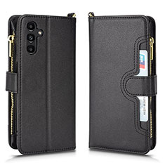 Custodia Portafoglio In Pelle Cover con Supporto BY2 per Samsung Galaxy A04s Nero