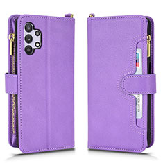 Custodia Portafoglio In Pelle Cover con Supporto BY2 per Samsung Galaxy A32 4G Viola