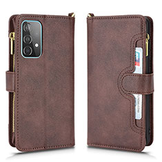 Custodia Portafoglio In Pelle Cover con Supporto BY2 per Samsung Galaxy A52 4G Marrone