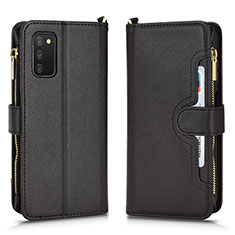 Custodia Portafoglio In Pelle Cover con Supporto BY2 per Samsung Galaxy F02S SM-E025F Nero