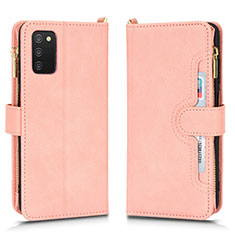 Custodia Portafoglio In Pelle Cover con Supporto BY2 per Samsung Galaxy F02S SM-E025F Oro Rosa