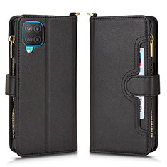 Custodia Portafoglio In Pelle Cover con Supporto BY2 per Samsung Galaxy F12 Nero