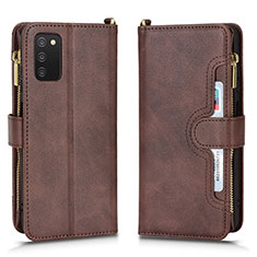 Custodia Portafoglio In Pelle Cover con Supporto BY2 per Samsung Galaxy M02s Marrone