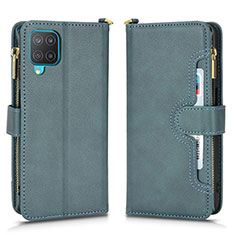 Custodia Portafoglio In Pelle Cover con Supporto BY2 per Samsung Galaxy M12 Verde