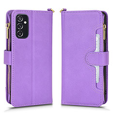 Custodia Portafoglio In Pelle Cover con Supporto BY2 per Samsung Galaxy M52 5G Viola