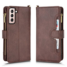 Custodia Portafoglio In Pelle Cover con Supporto BY2 per Samsung Galaxy S24 Plus 5G Marrone