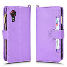 Custodia Portafoglio In Pelle Cover con Supporto BY2 per Samsung Galaxy XCover 5 SM-G525F Viola