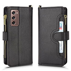 Custodia Portafoglio In Pelle Cover con Supporto BY2 per Samsung Galaxy Z Fold2 5G Nero