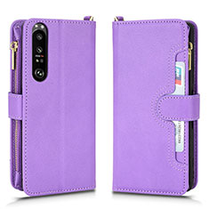 Custodia Portafoglio In Pelle Cover con Supporto BY2 per Sony Xperia 1 III Oro Rosa