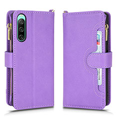 Custodia Portafoglio In Pelle Cover con Supporto BY2 per Sony Xperia 10 V Oro Rosa