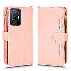 Custodia Portafoglio In Pelle Cover con Supporto BY2 per Xiaomi Mi 11T 5G Oro Rosa