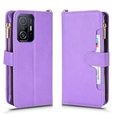 Custodia Portafoglio In Pelle Cover con Supporto BY2 per Xiaomi Mi 11T 5G Viola