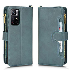 Custodia Portafoglio In Pelle Cover con Supporto BY2 per Xiaomi Poco M4 Pro 5G Verde