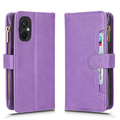 Custodia Portafoglio In Pelle Cover con Supporto BY2 per Xiaomi Poco M5 4G Viola