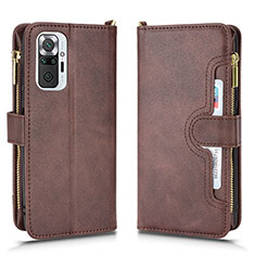 Custodia Portafoglio In Pelle Cover con Supporto BY2 per Xiaomi Redmi Note 10 Pro 4G Marrone