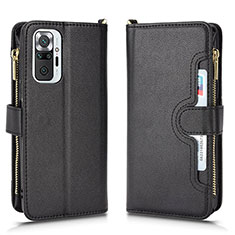 Custodia Portafoglio In Pelle Cover con Supporto BY2 per Xiaomi Redmi Note 10 Pro 4G Nero