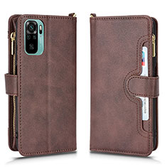 Custodia Portafoglio In Pelle Cover con Supporto BY2 per Xiaomi Redmi Note 10S 4G Marrone