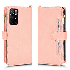 Custodia Portafoglio In Pelle Cover con Supporto BY2 per Xiaomi Redmi Note 11 5G Oro Rosa