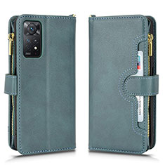 Custodia Portafoglio In Pelle Cover con Supporto BY2 per Xiaomi Redmi Note 11 Pro 5G Verde