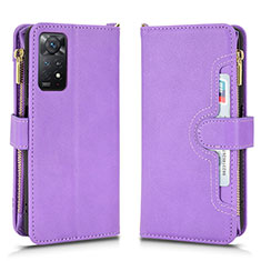 Custodia Portafoglio In Pelle Cover con Supporto BY2 per Xiaomi Redmi Note 11 Pro 5G Viola