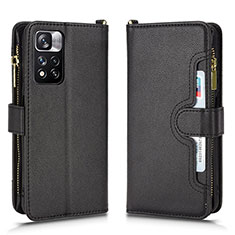 Custodia Portafoglio In Pelle Cover con Supporto BY2 per Xiaomi Redmi Note 11 Pro+ Plus 5G Nero