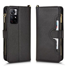 Custodia Portafoglio In Pelle Cover con Supporto BY2 per Xiaomi Redmi Note 11T 5G Nero