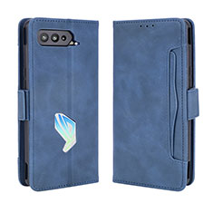 Custodia Portafoglio In Pelle Cover con Supporto BY3 per Asus ROG Phone 5 Pro Blu