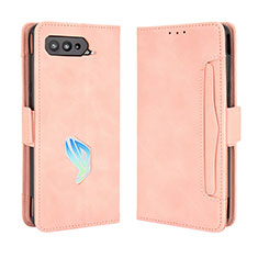 Custodia Portafoglio In Pelle Cover con Supporto BY3 per Asus ROG Phone 5 Pro Rosa