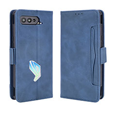 Custodia Portafoglio In Pelle Cover con Supporto BY3 per Asus ROG Phone 5s Blu