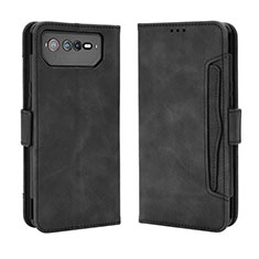 Custodia Portafoglio In Pelle Cover con Supporto BY3 per Asus ROG Phone 6 Nero