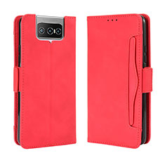 Custodia Portafoglio In Pelle Cover con Supporto BY3 per Asus Zenfone 7 Pro ZS671KS Rosso